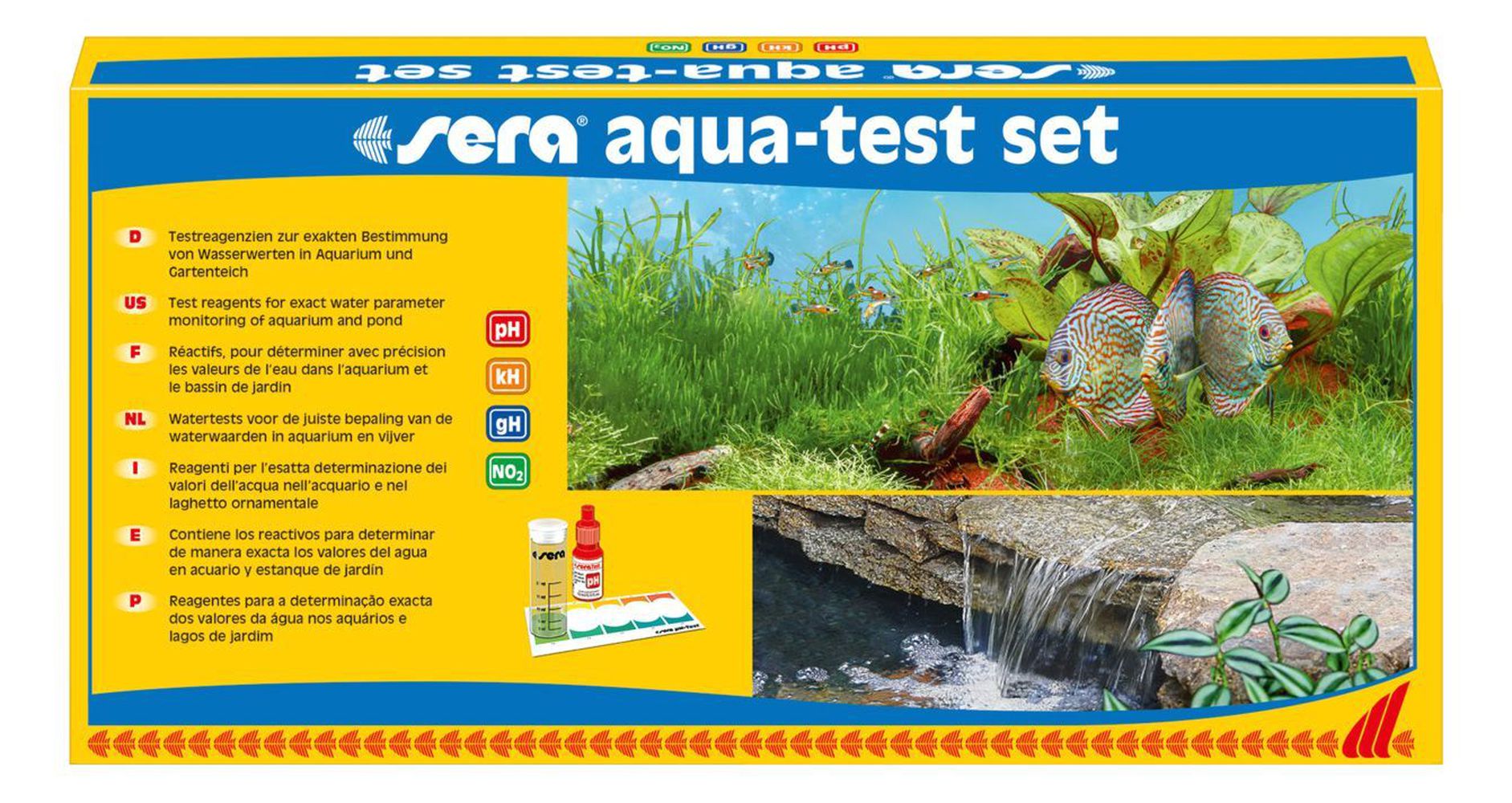Фото Тесты Sera для воды набор Aqua-Test-Set рН, GH, KH, NO3 