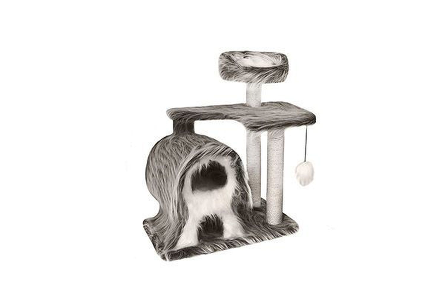 Фото Комплекс ZooM "Yeti Олимп" 2-х уровневый с домиком, полкой и лежанкой, 94*60*100 см 