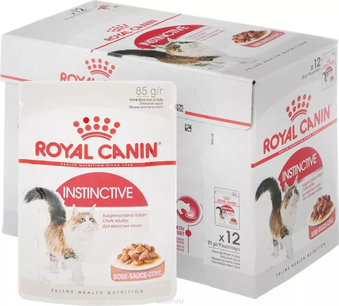 Фото Пауч Royal Canin "Instinctive" для взрослых кошек, кусочки в соусе 85 г 
