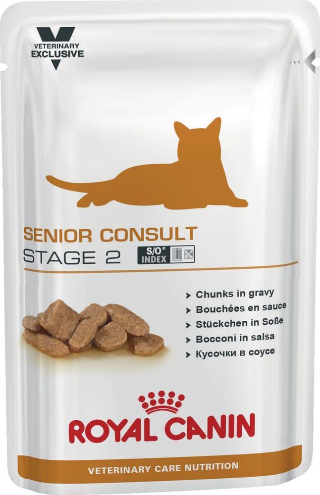 Фото Пауч Royal Canin "Senior Consult Stage 2" для кастрированных котов старше 10 лет, соус, 100 г 
