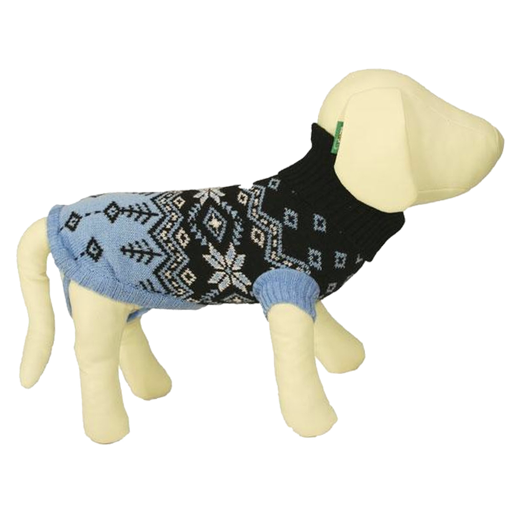 Фото Triol свитер для животных, черный с голубым орнаментом 7551А  