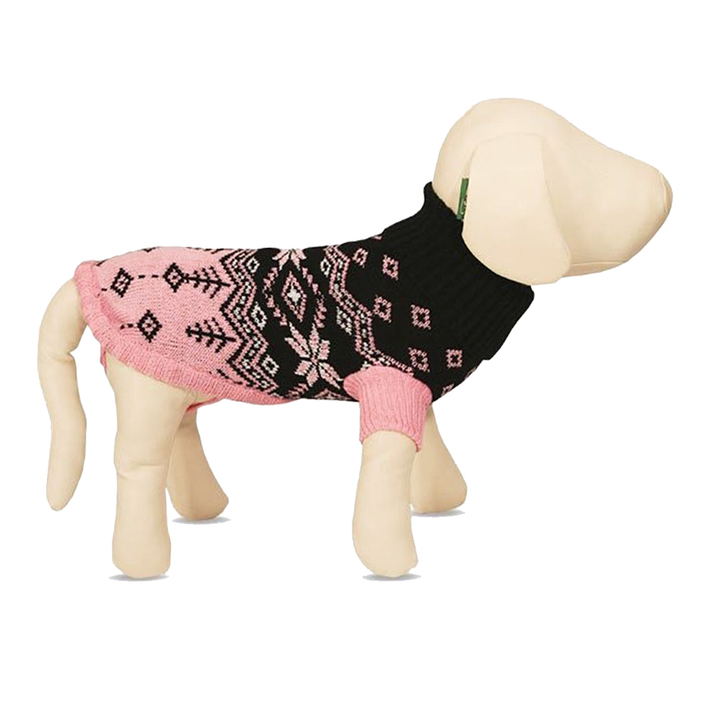 Фото Triol свитер для животных, черный с розовым орнаментом 7551B 