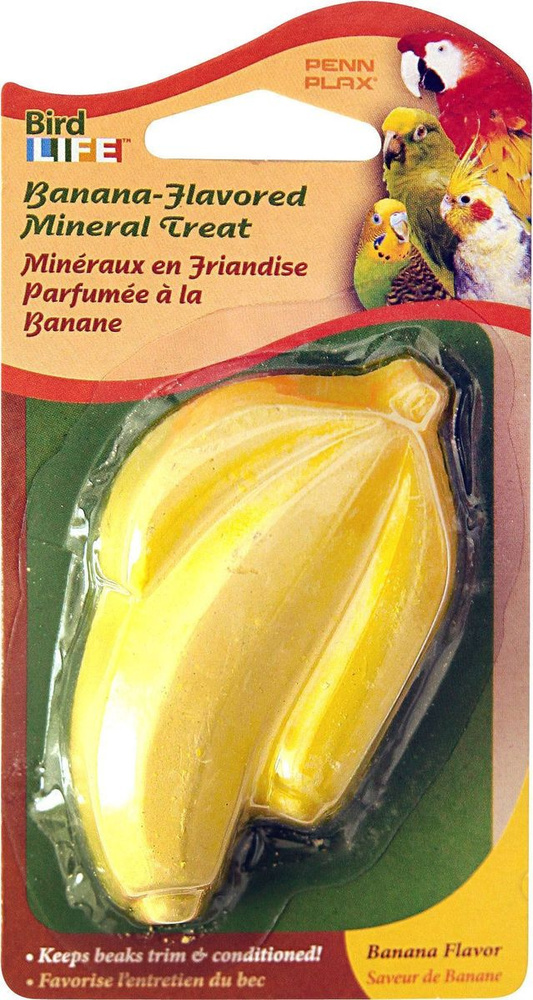 Фото Камень для птиц Penn-Plax "Banana", минеральный, 1 шт