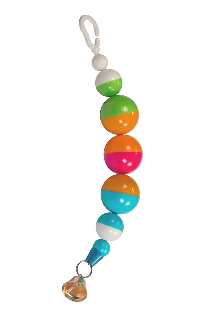 Фото Игрушка для попугаев на тросике с колокольчиком "5 шариков" Данко 