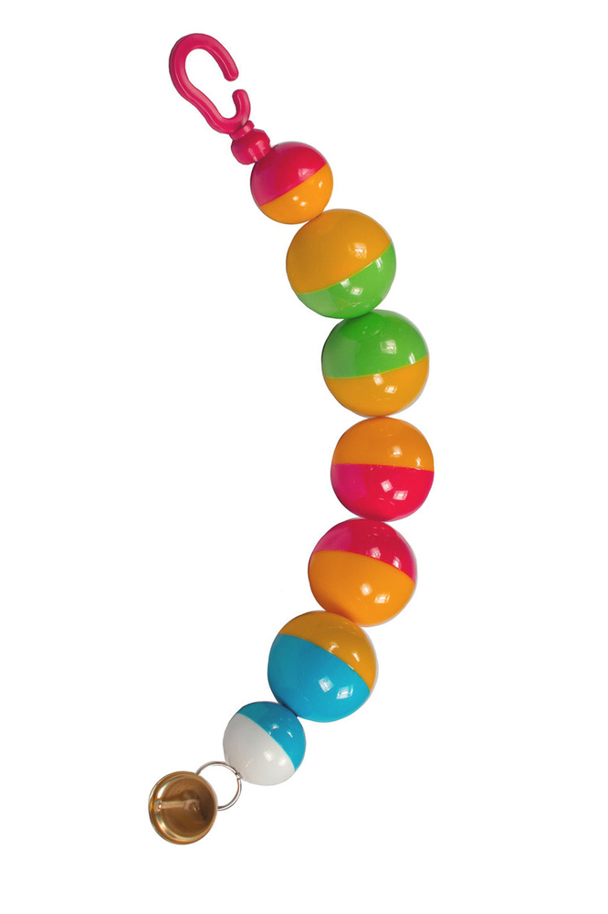 Фото Игрушка для попугаев на тросике с колокольчиком "7 шариков" Данко