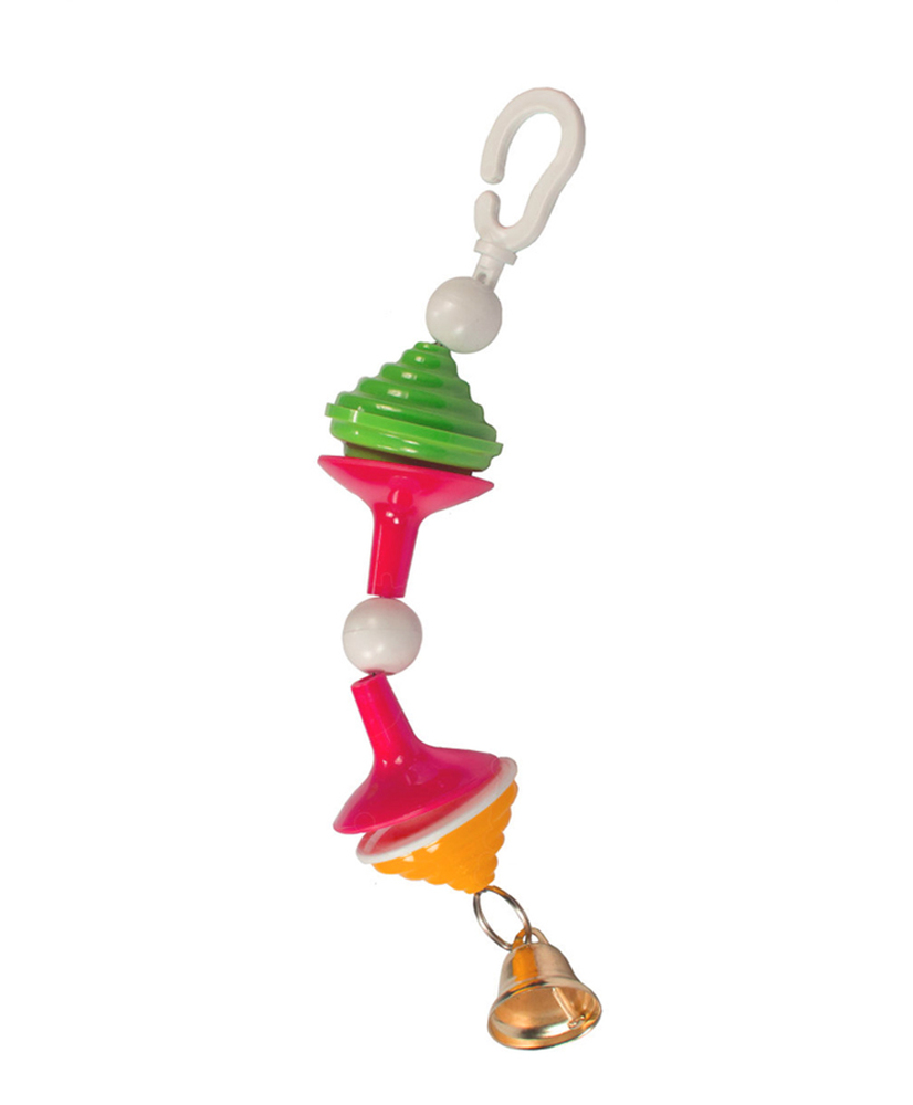 Фото Игрушка для попугаев на тросике с колокольчиком "Гантеля малая" Данко