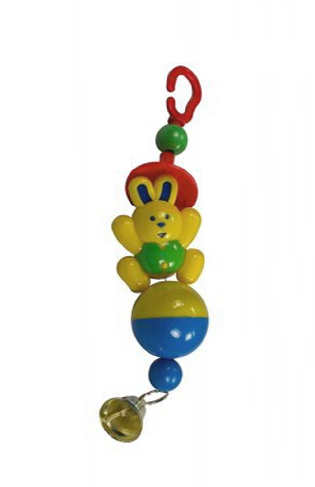 Фото Игрушка для попугаев на тросике с колокольчиком "Заяц" Данко 