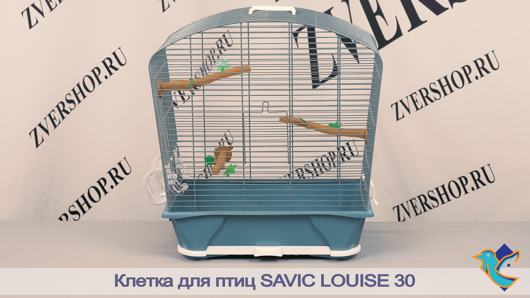 Фото Клетка Savic для птиц Louise 30 синяя (45*25*48 см) 