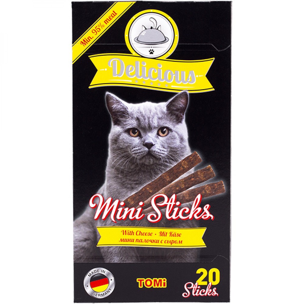 Фото Лакомство TOMI Delicious Mini Sticks мини палочки для кошек 20*2 г, с сыром 