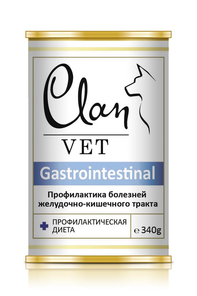 Фото Консервы Clan Vet Gastrointestinal Профилактика болезней ЖКТ 340 г 