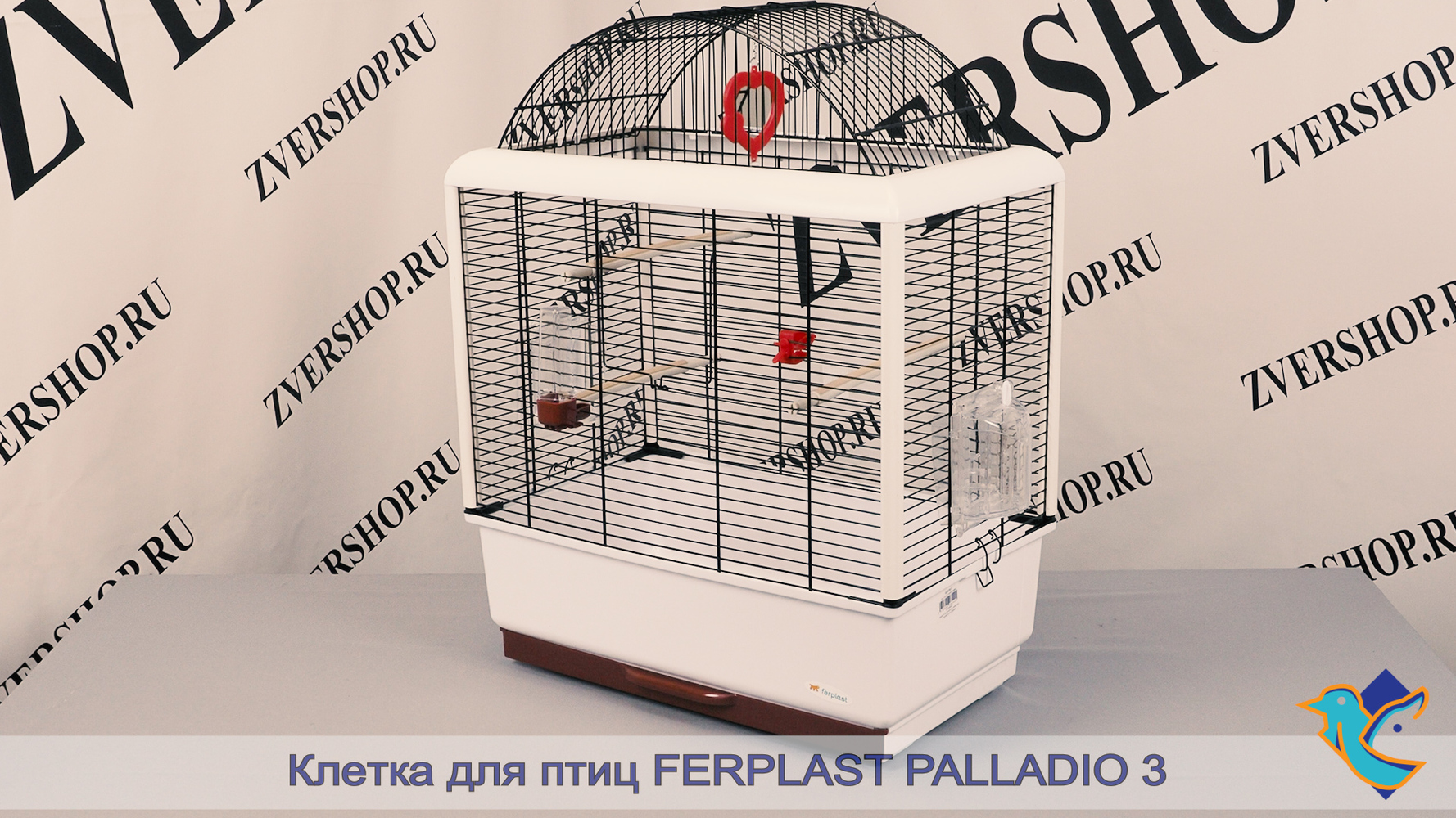 Фото Клетка Palladio 3 для птиц (черная) Ferplast (50*30*64 см) 