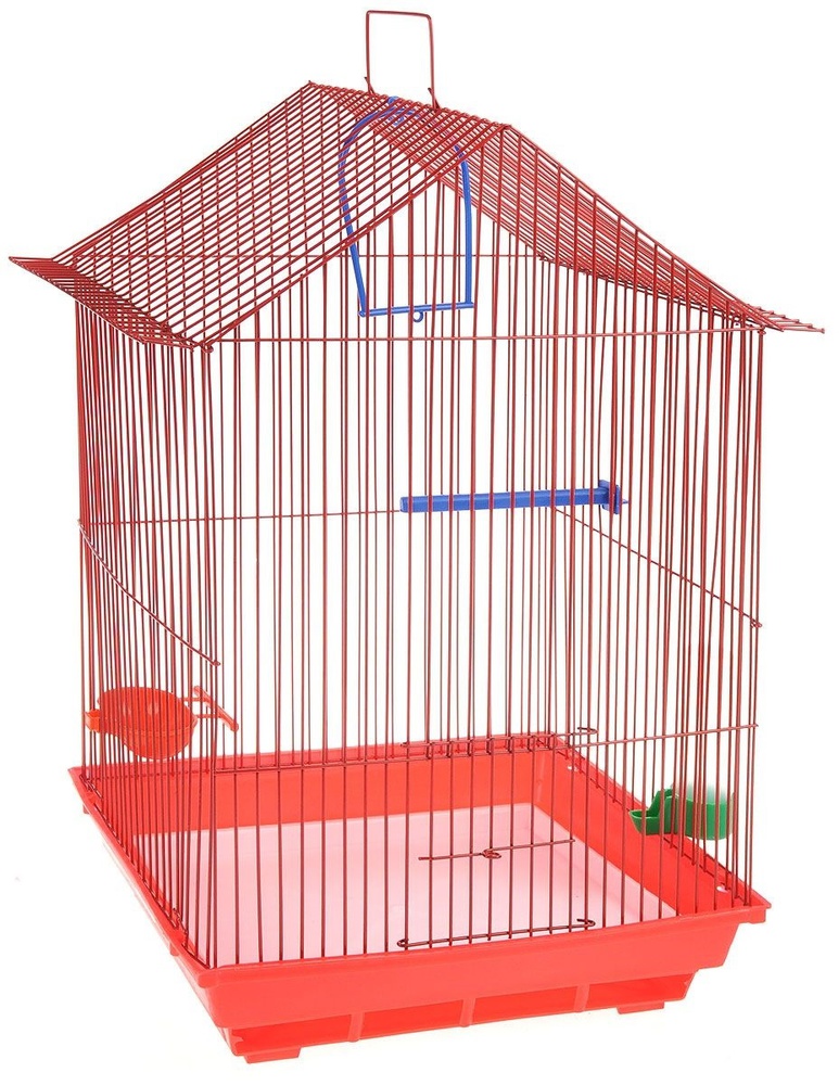 Фото Клетка Zoomark для птиц большой домик (430) комплект (35*28*55 см) 