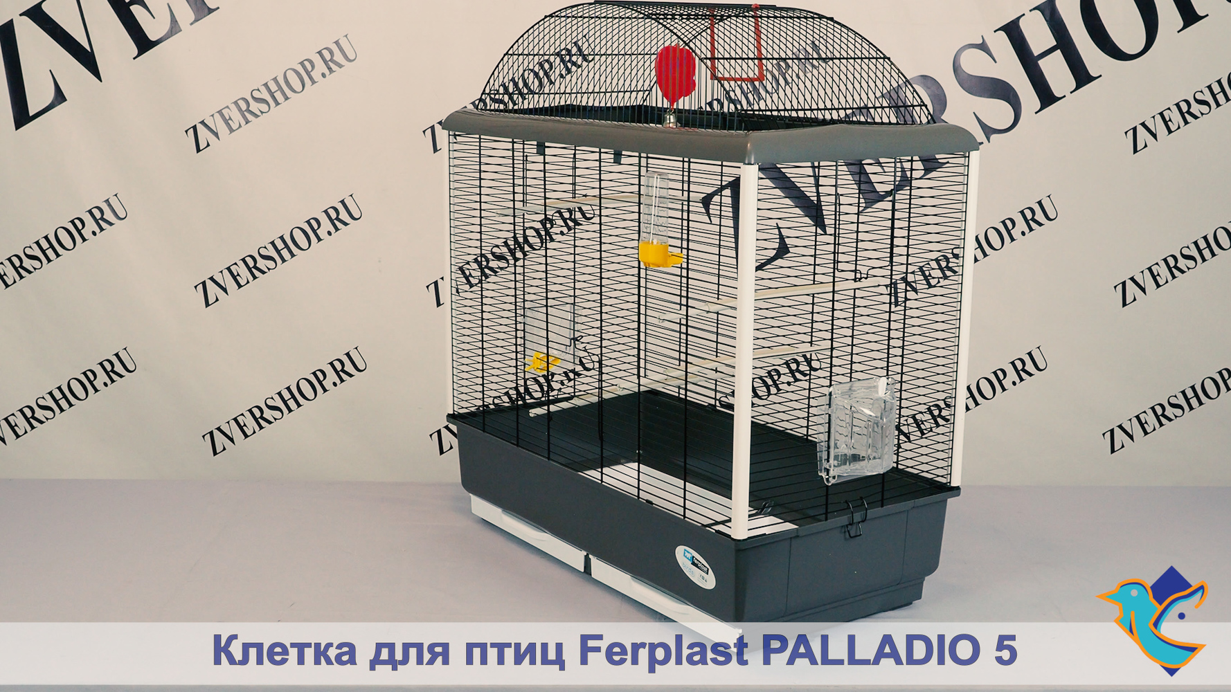 Фото Клетка для птиц Palladio 5 (черная) Ferplast (71*38*78 см)