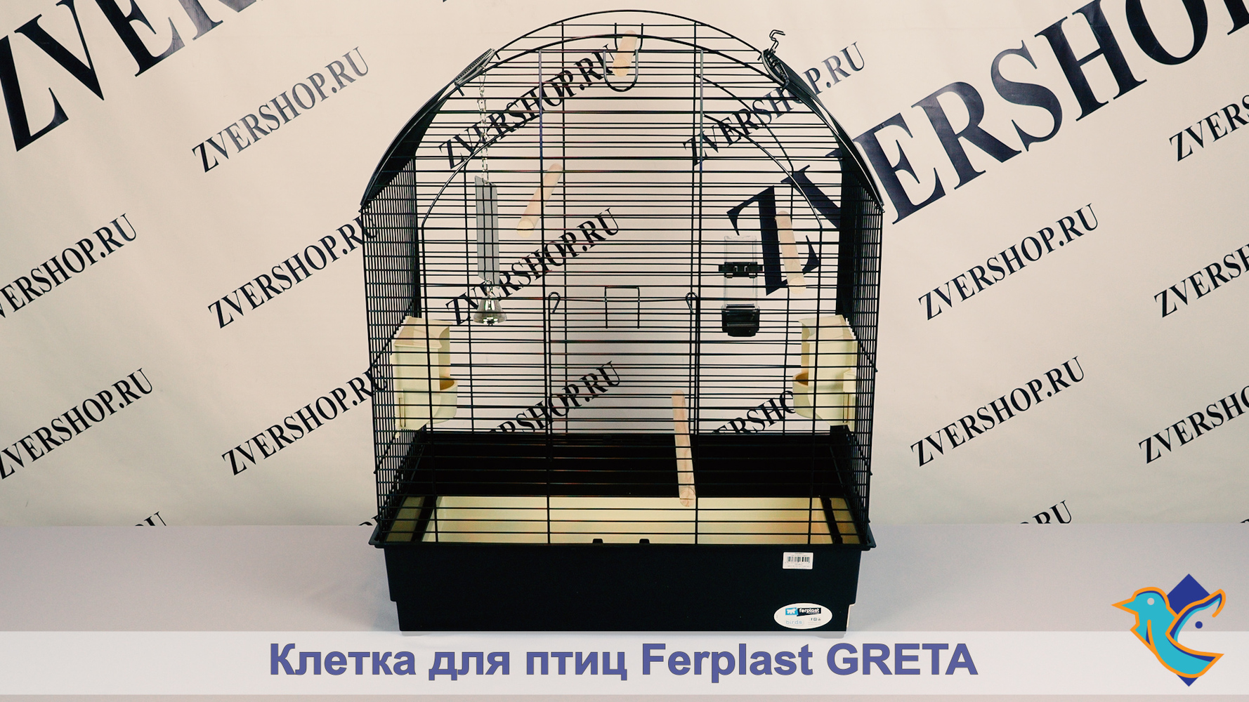 Фото Клетки для птиц Greta (черная) Ferplast (69,5*44,5*84 см) 