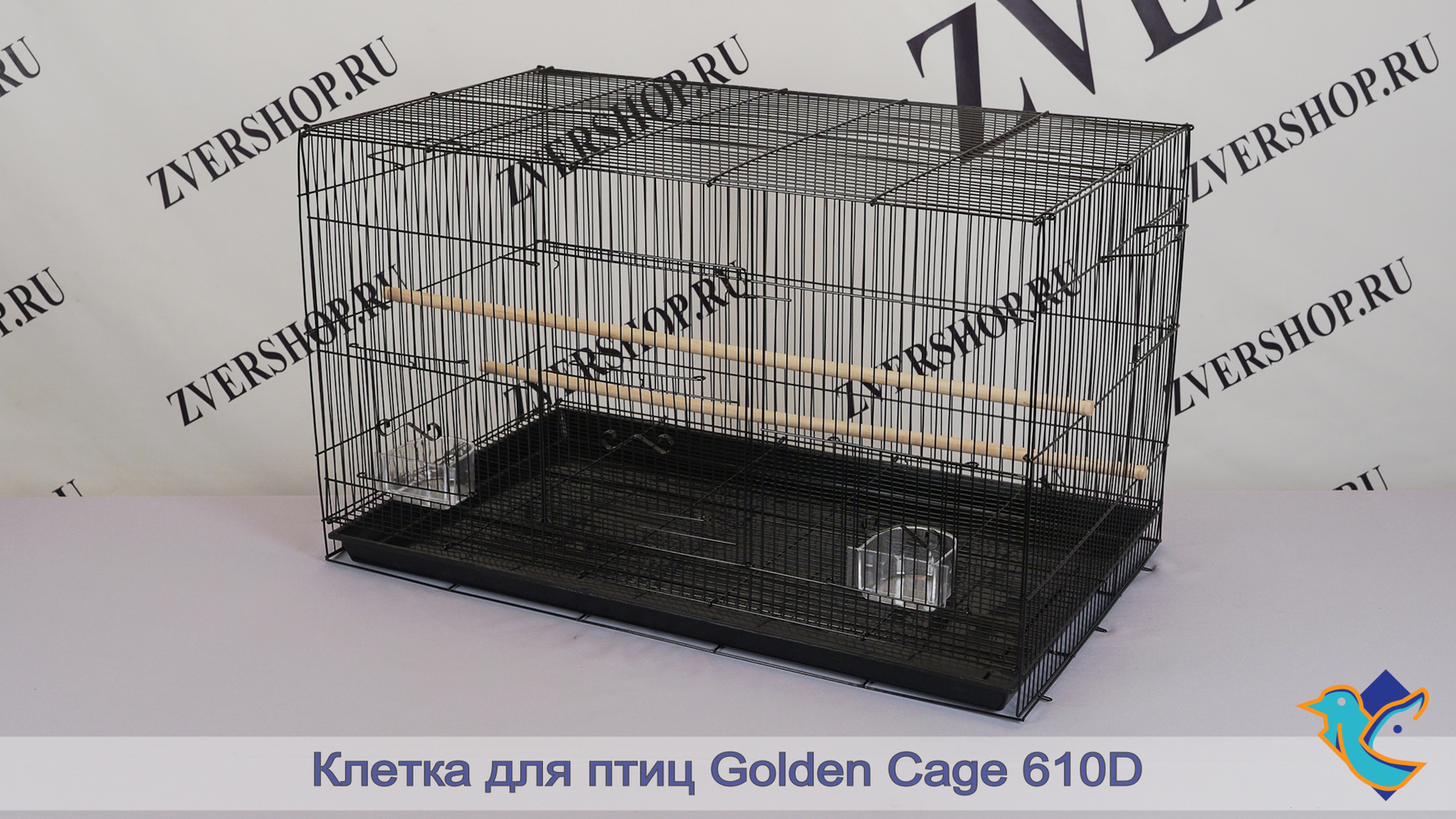 Фото Клетка Golden cage для птиц 610D черная (76*46*45 см) 