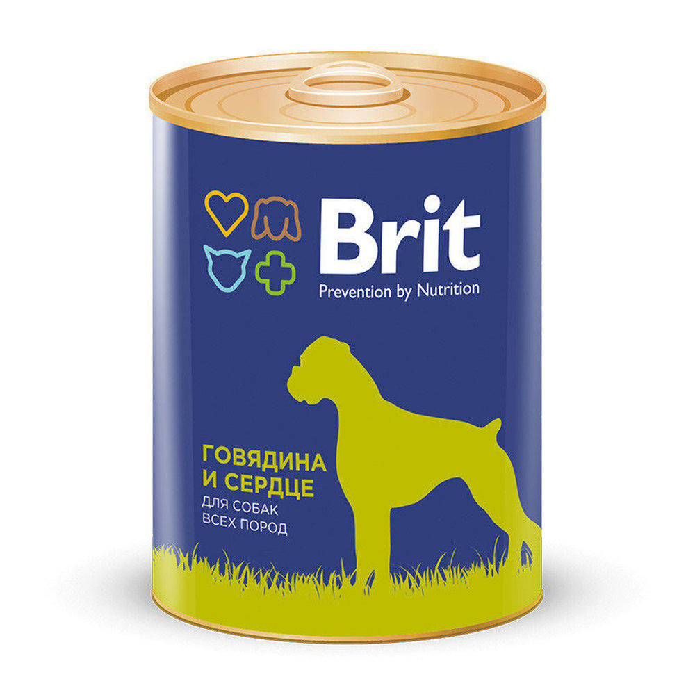 Фото Консервы Brit Beef & Heart говядина и сердце для собак 850 г 