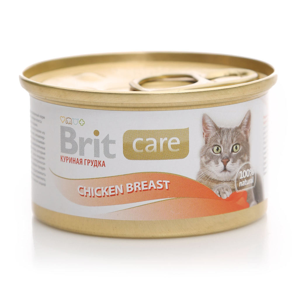 Фото Консервы Brit Super Care куриная грудка для кошек, 80 г 