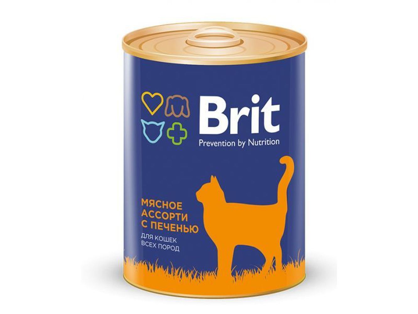 Фото Консервы Brit Premium мясное ассорти с печенью для кошек, 340 г 
