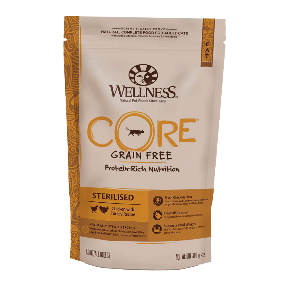 Фото Wellness Core Sterilised беззерновой сухой корм для кастрированных котов и кошек, курица с индейкой 