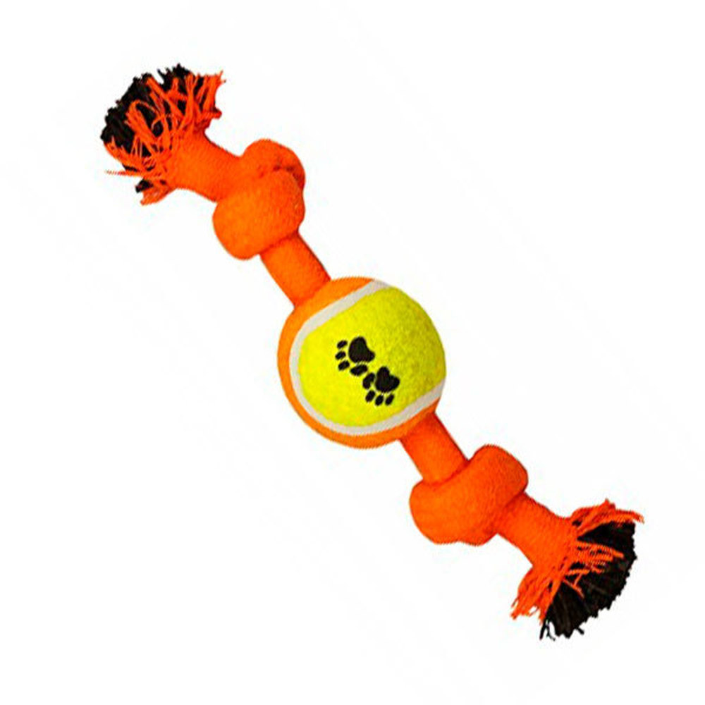 Фото Игрушка для собак "Веревка-канат, 2 узла и мяч", 23 см Triol 