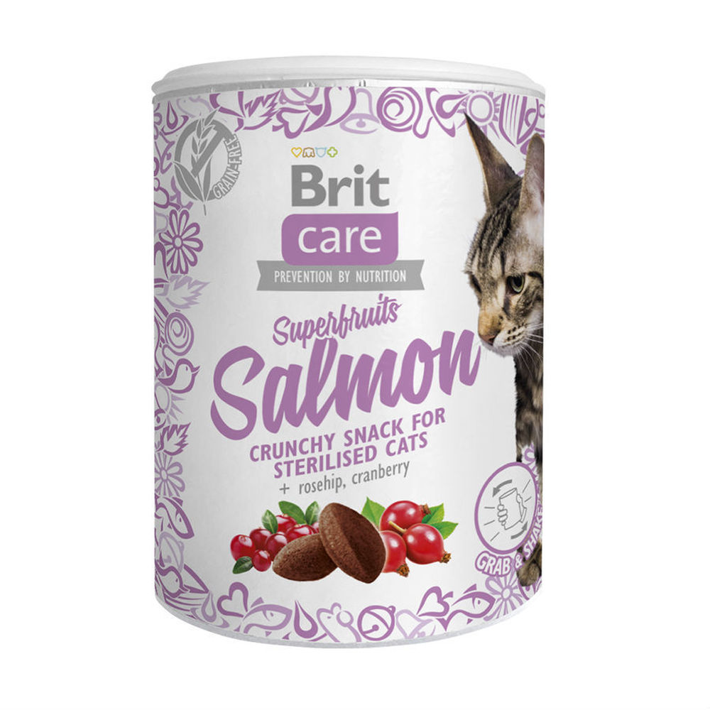 Фото Лакомство Brit Care Superfruits Salmon для стерилизованных кошек, 100 г