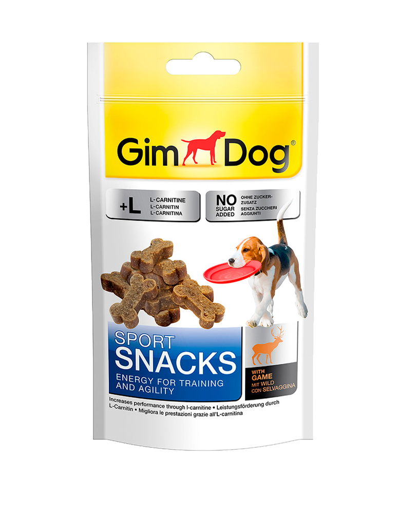 Фото GimDog дрессировочные косточки для собак с L-карнитином Sportsnacks, 60 г 