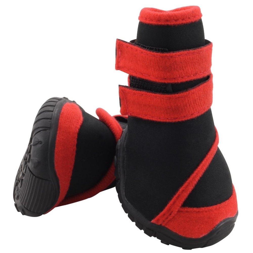 Фото Ботинки Triol чёрные с красным на липучке YXS134 