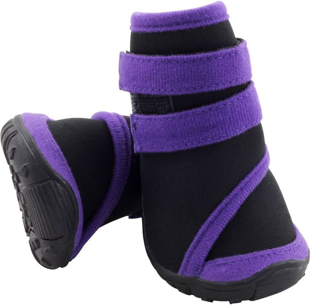 Фото Ботинки Triol чёрные с фиолетовым на липучке YXS136 