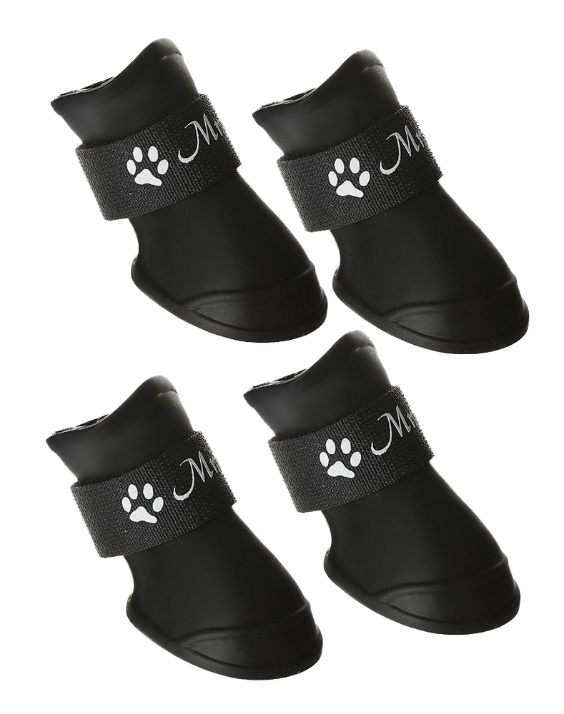 Фото Сапоги для собак YXS203 Mr. Shoes Triol черные из мягкой резины на липучке, черные, 4 шт  