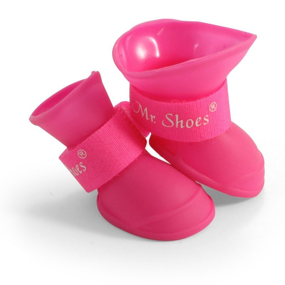 Фото Triol сапоги для собак YXS200 Mr. Shoes розовые из мягкой резины на липучке, розовые, 4 шт   