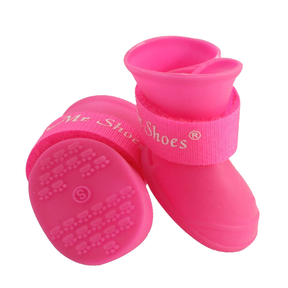 Фото Triol сапоги для собак YXS200 Mr. Shoes розовые из мягкой резины на липучке, розовые, 4 шт   