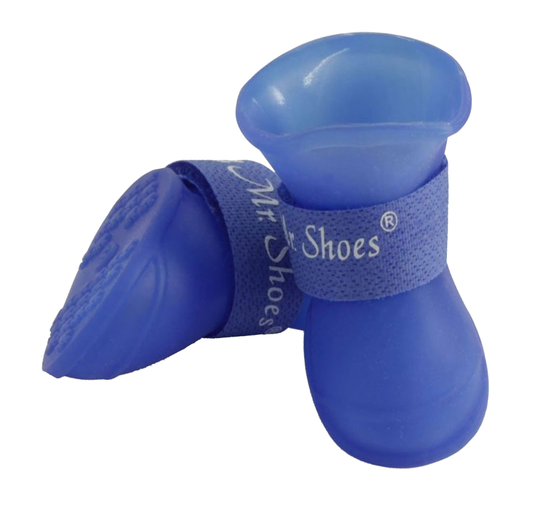 Фото Сапоги для собак Mr. Shoes Triol синие из мягкой резины на липучке, синие, 4 шт YXS202  