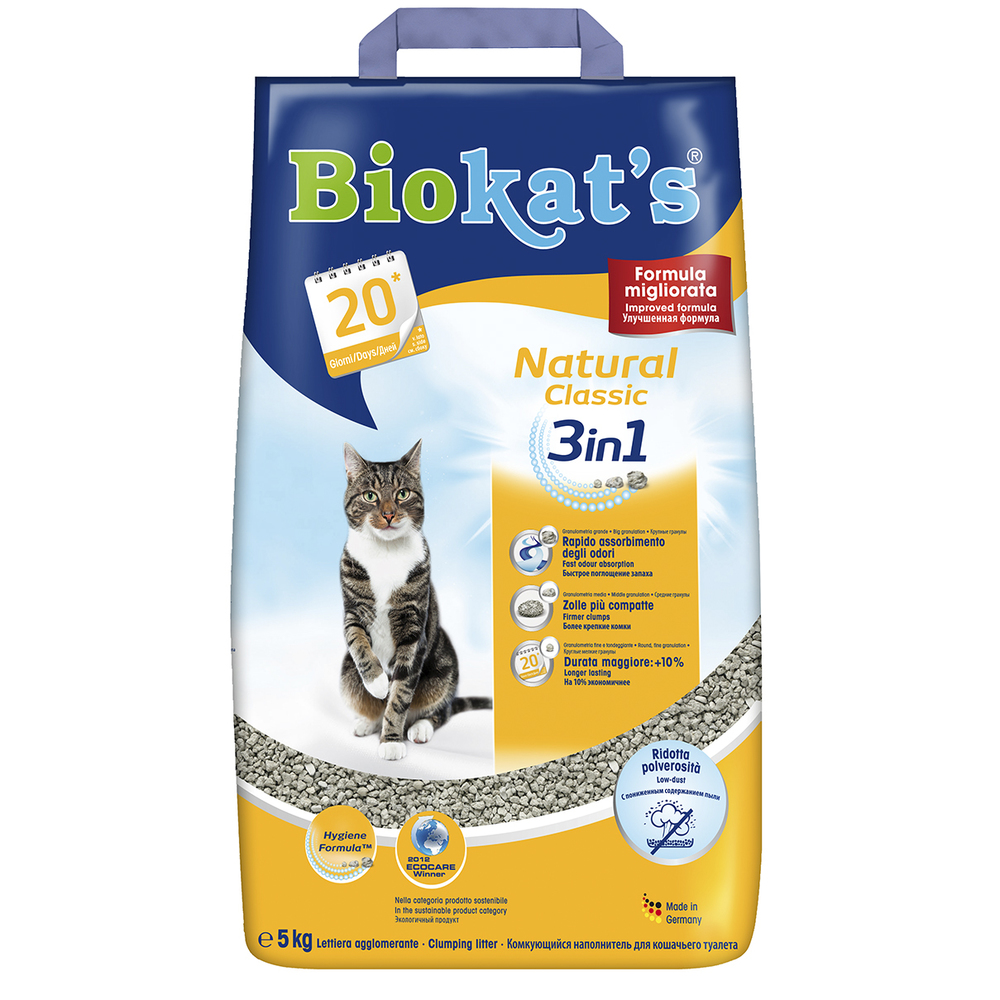 Фото Наполнитель "Biokat`s Натурал 3 в 1" для туалета для кошек 