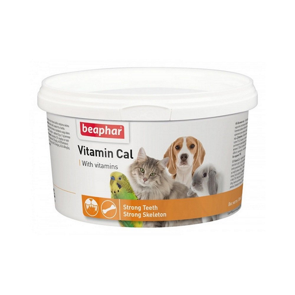 Фото Кормовая добавка Beaphar Vitamin Cal для кошек, собак, грызунов и птиц 250 г 
