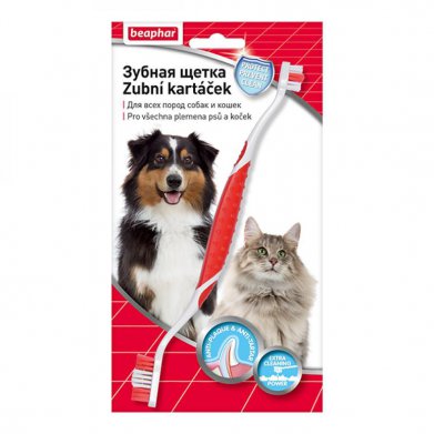 Фото Двойная зубная щетка Beaphar для собак и кошек