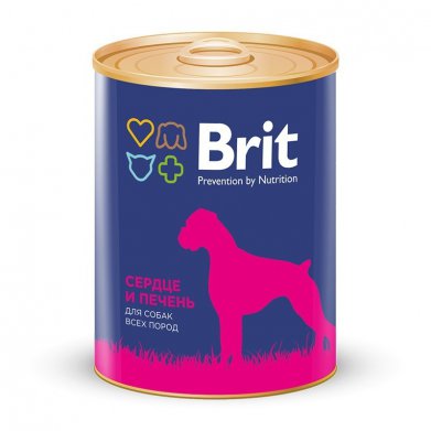 Фото Консервы Brit Heart & Liver сердце и печень для собак 850 г