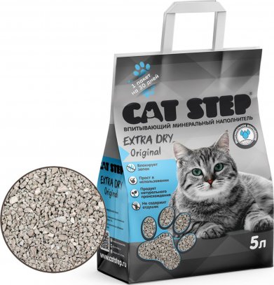 Фото Наполнитель Cat Step Extra Dry Original, минеральный, 5 л