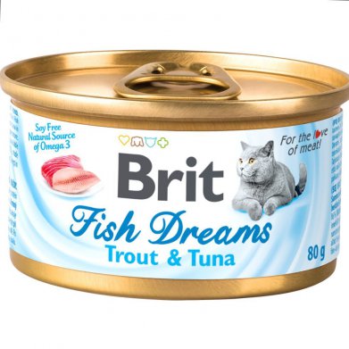 Фото Brit Fish Dreams консервы для кошек с форелью и тунцом