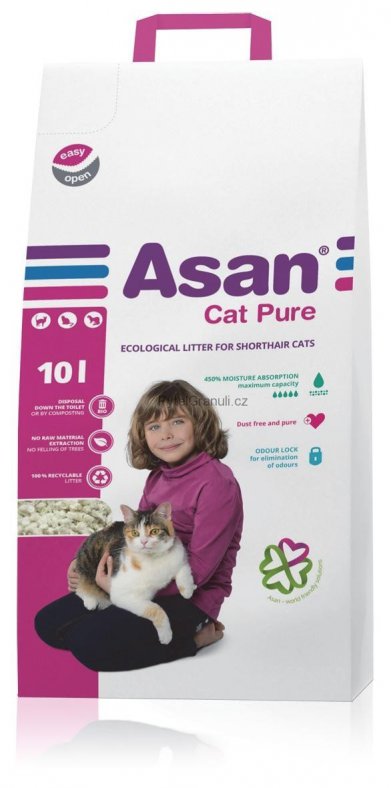 Фото Наполнитель для кошачьих туалетов Asan Cat Pure 10 л, бумажный