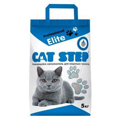 Фото CAT STEP Elite Professional комкующийся 5 кг светлые гранулы