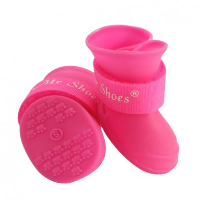 Фото Triol сапоги для собак YXS200 Mr. Shoes из мягкой резины на липучке, розовые, 4 шт  