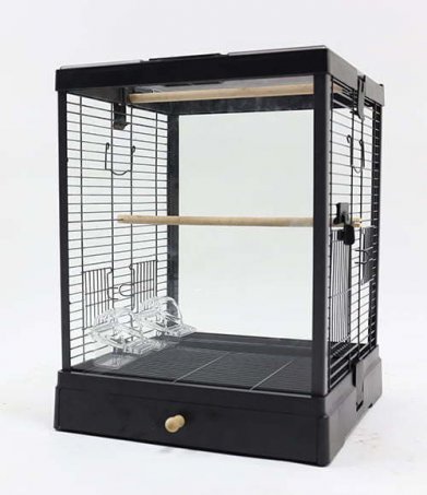 Фото Клетка Golden cage для птиц со стеклянными стенками (40,2х40,2х50,3) 
