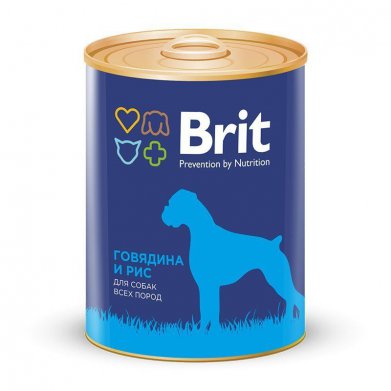 Фото Консервы Brit Beef & Rice говядина и рис для собак 850 г