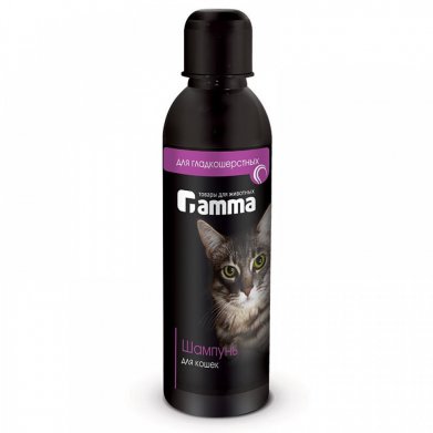 Фото Gamma шампунь для гладкошерстных кошек, 250 мл