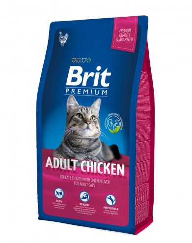 Фото Brit Premium Cat Adult Chicken для взрослых кошек с курицей и куриной печенью