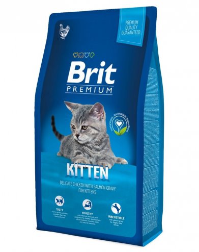 Фото Brit Premium Cat Kitten для котят с курицей в лососевом соусе 