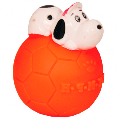 Фото 74008 Мяч футбольный с собакой, 7 см винил