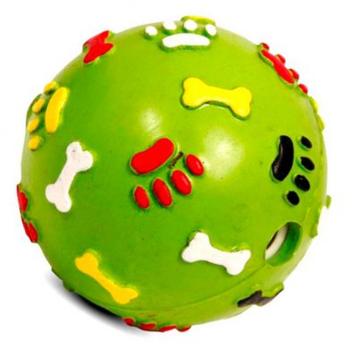 Фото J-15-210 Мяч-погремушка с лапками и косточками 7 см из ц/литой резины